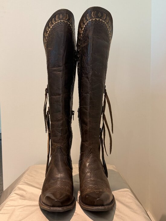 Ariat Shoes - Ariat Tallulah Western Boots in Brown Leather with Tassels - Size 9